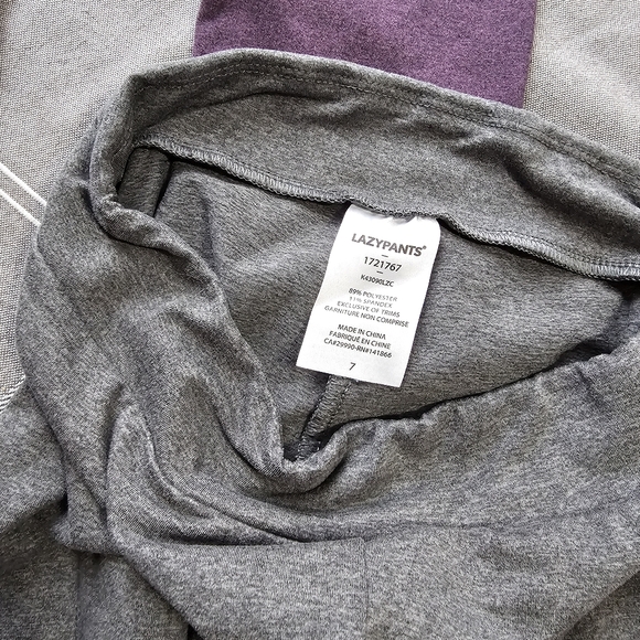 Girls Size 7 Lazy Pants Purple and Gray Leggings - Picture 3 of 3